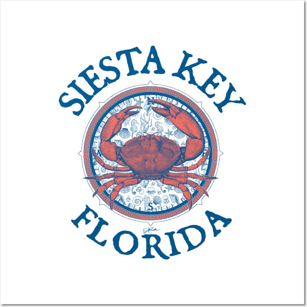 Siesta Key, Florida, Stone Crab on Wind Rose Wall Art by jcombs